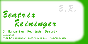 beatrix reininger business card